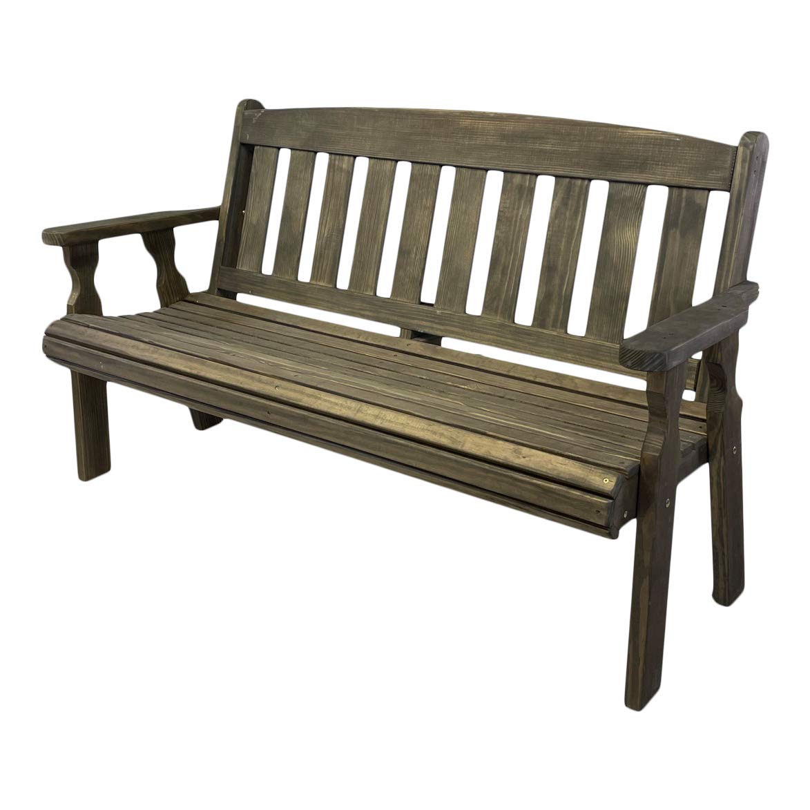 Amish Casual Outdoor Heavy Duty 800 LB Mission Pressure Treated Garden Bench(5 Foot, Dark Walnut Stain)