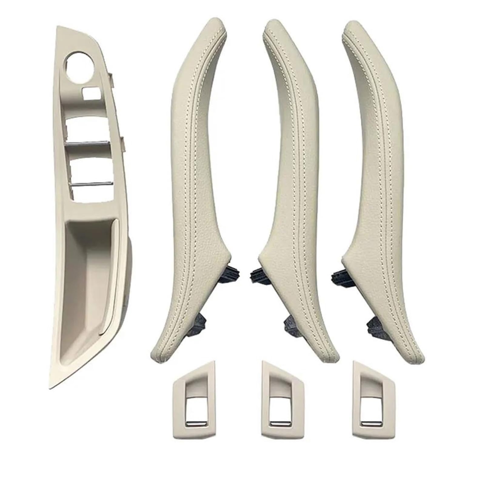 LVXVMOZEOK Interior Door Handle Armrest for 5 Series for F10 for F11 for 520 for 523 for 525 for 528 7PCS LHD Interior Lift Switch Armrest Cover Door Handle(B Oyster 7PCS)