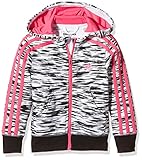 Canguro bolsillos adidas YG ESS 3S FZ HD - Chaqueta para Mujer, Color Blanco/Negro/Rosa, Talla 128