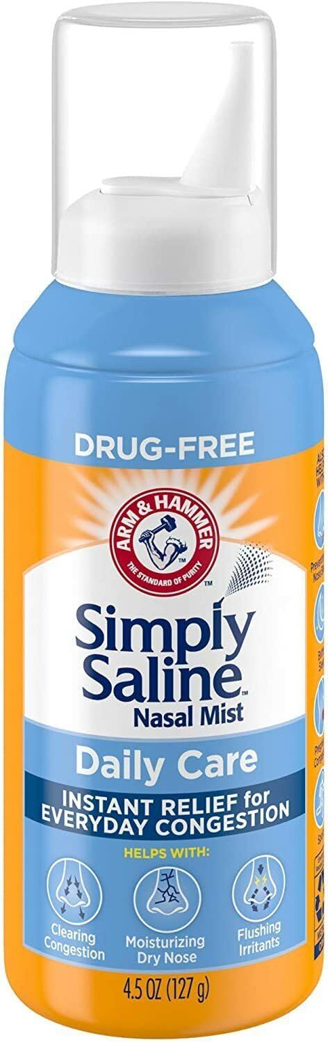 Simply Saline Instant Relief for Everyday Congestion Nasal Mist 4.25 oz (Pack of 9)