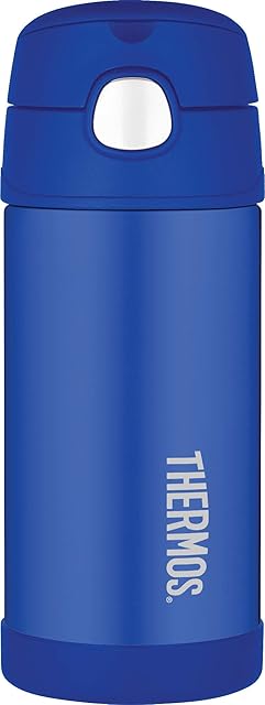 Thermos Stainless Steel Funtainer Straw Bottle, 355 ml - Blue