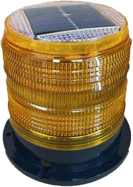 Premium Quality Solar LED Beacon Light, Megantic Flashing Warning light For Vehicles (Amber)