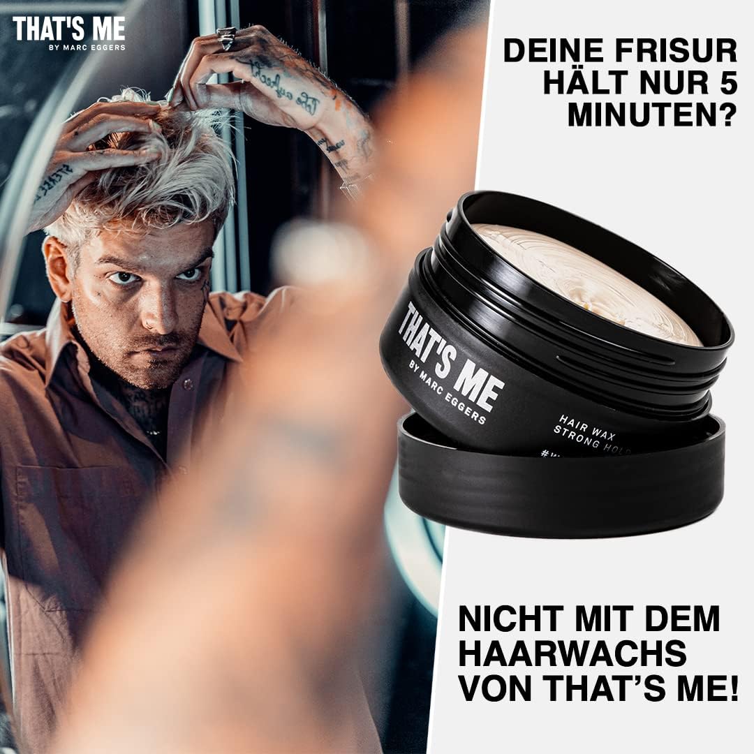 That's ME von Marc Eggers TAHT'S ME Herren-100 ml – Bestes Haarwachs für starken Halt mit Mandelöl – für alle Haartypen, hergestellt mit professionellen Friseuren aus Italien