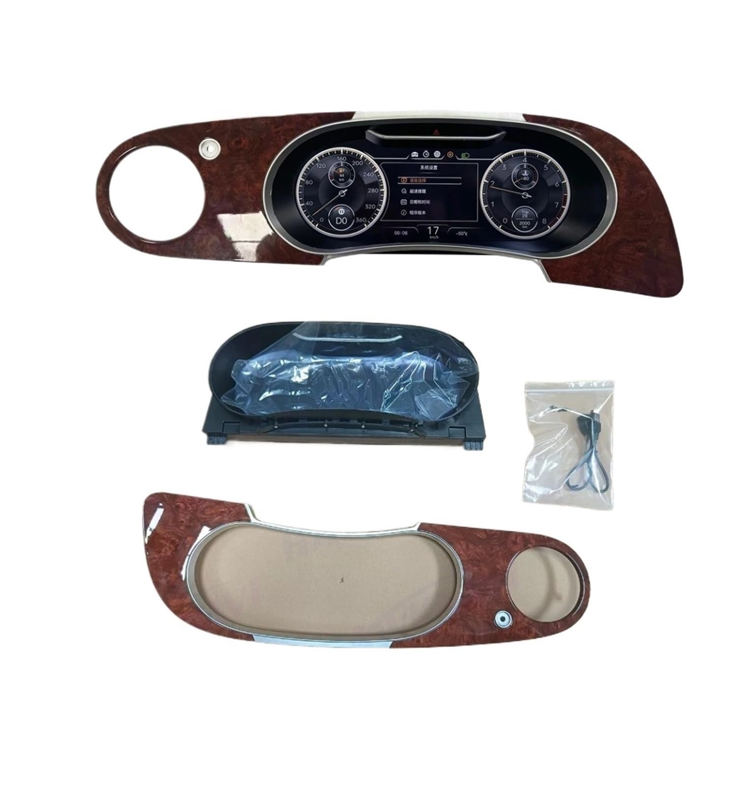 salpicadero del coche Panel de instrumentos digital LCD 12,3" compatible con Bentley Flying Spur Continental GT (2005-2019) Tacómetro