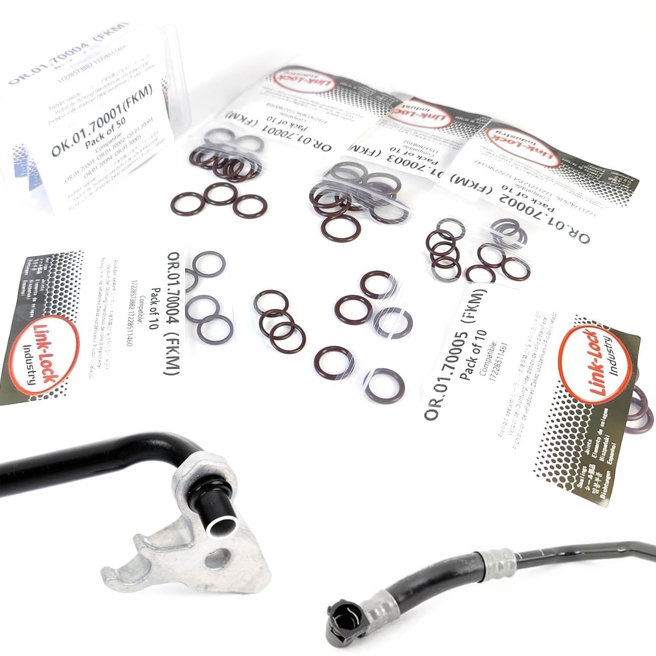 50PCS FKM Viton OK.01.70001 O-Ring Kit for Transmission Cooling Pipe 17227613656 17227800958 17211742636 for BMW E46 E90 E93 E60 E65 F82 E66 F02 E70 E71 E85