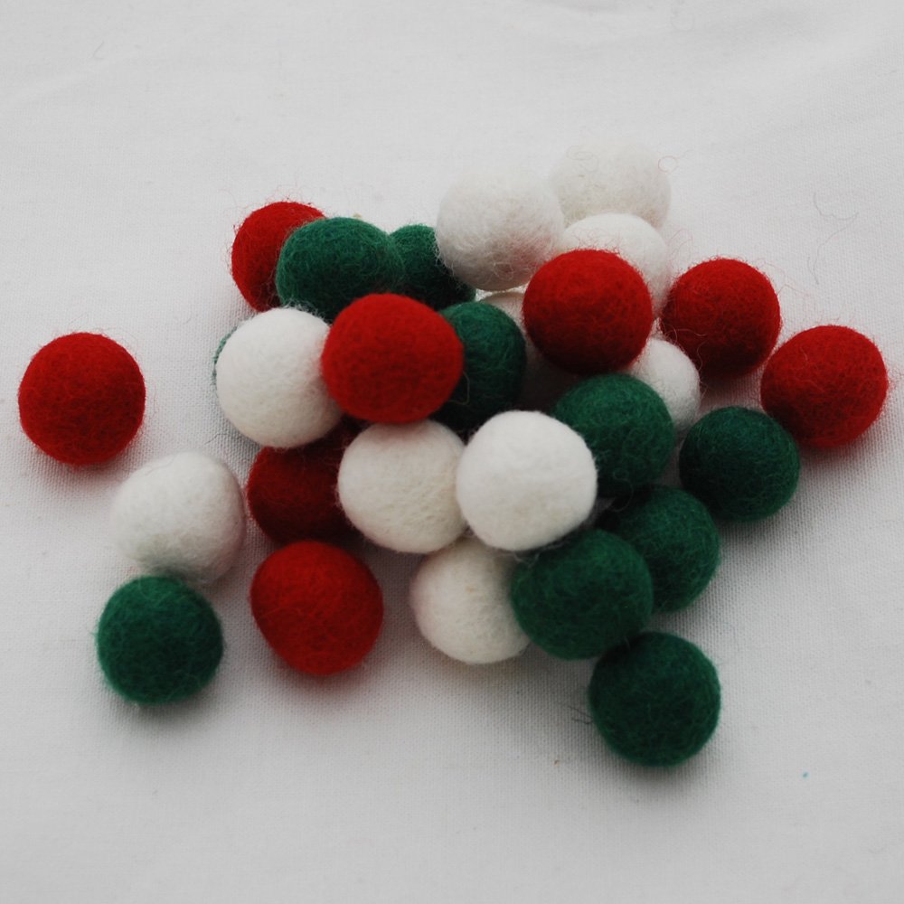 Oriental Direct 100% Wool Felt Balls 2Cm- 30 Count - Christmas