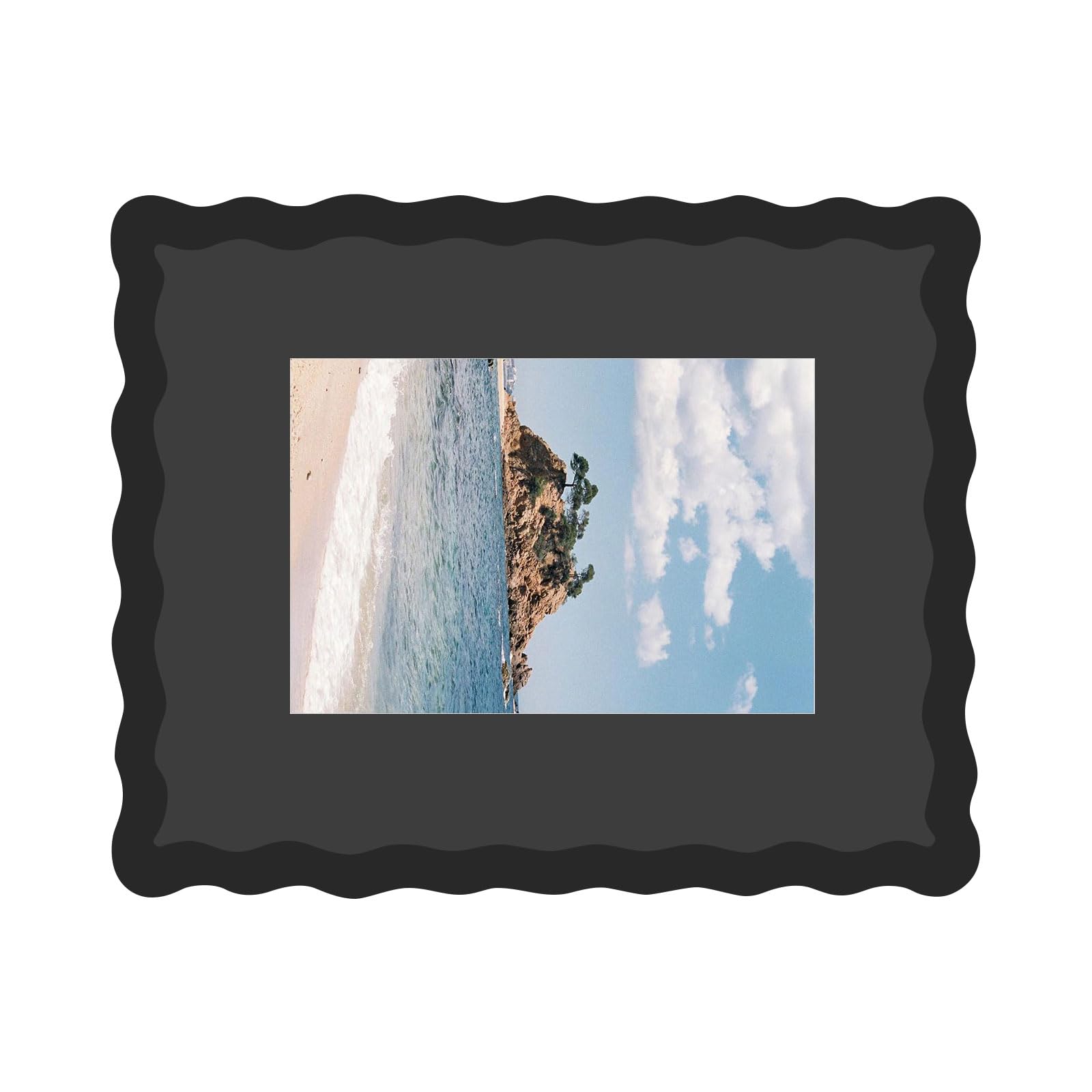 PANGBOER 8x10 Curved Picture Frame Built From Wood and Glass Perfect for Wall or Tabletop Decoration Rotating Back Clip Frame