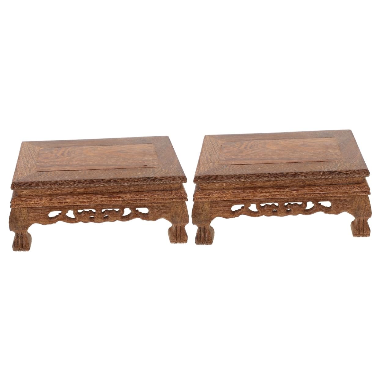 Amosfun 2piezas De Madera Base Soporte Para Jardín Estante De Exhibición Para Soporte De Para Decoración Del