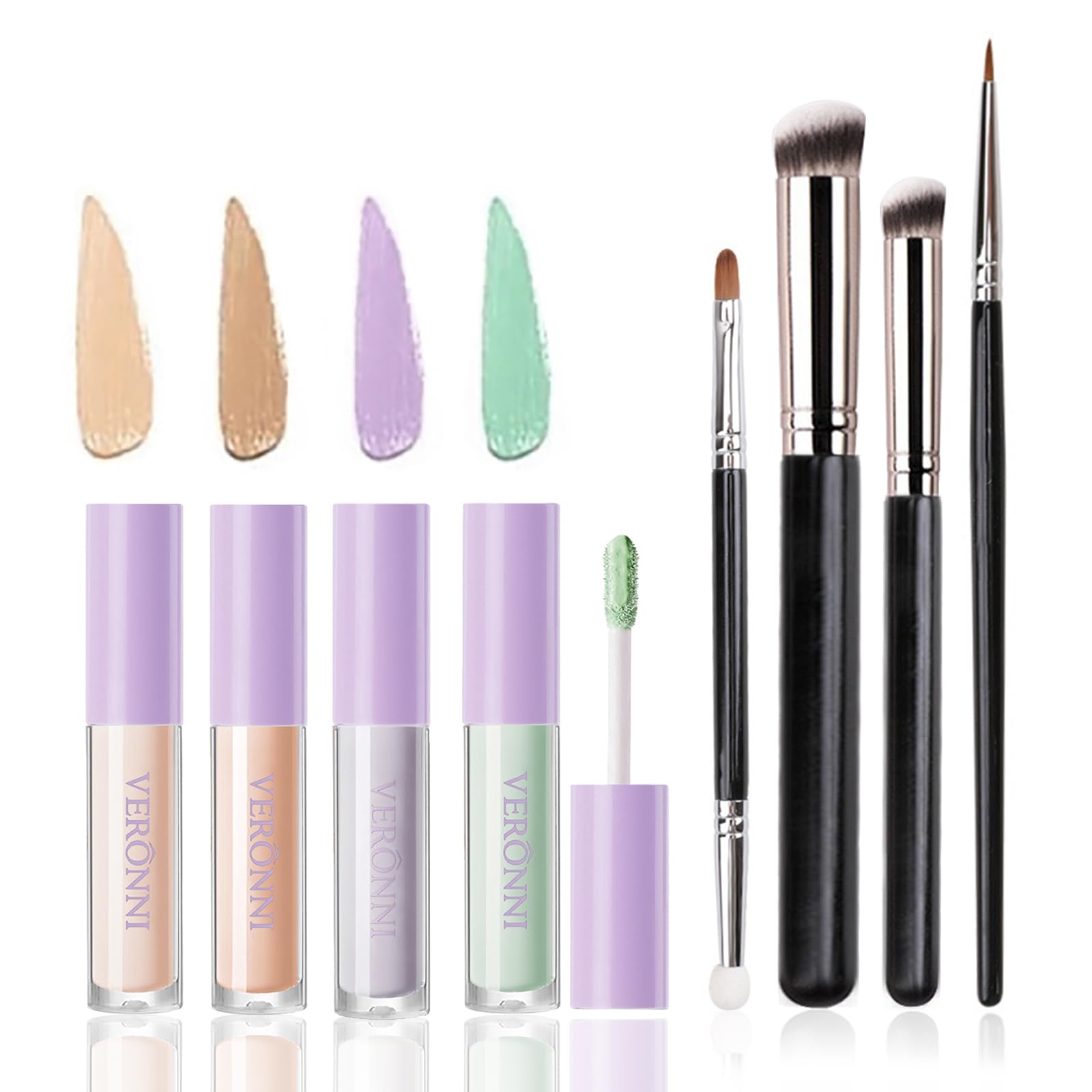 JasCherry 4 Colors Liquid Concealer Full Coverage Under Eye Concealer Makeup