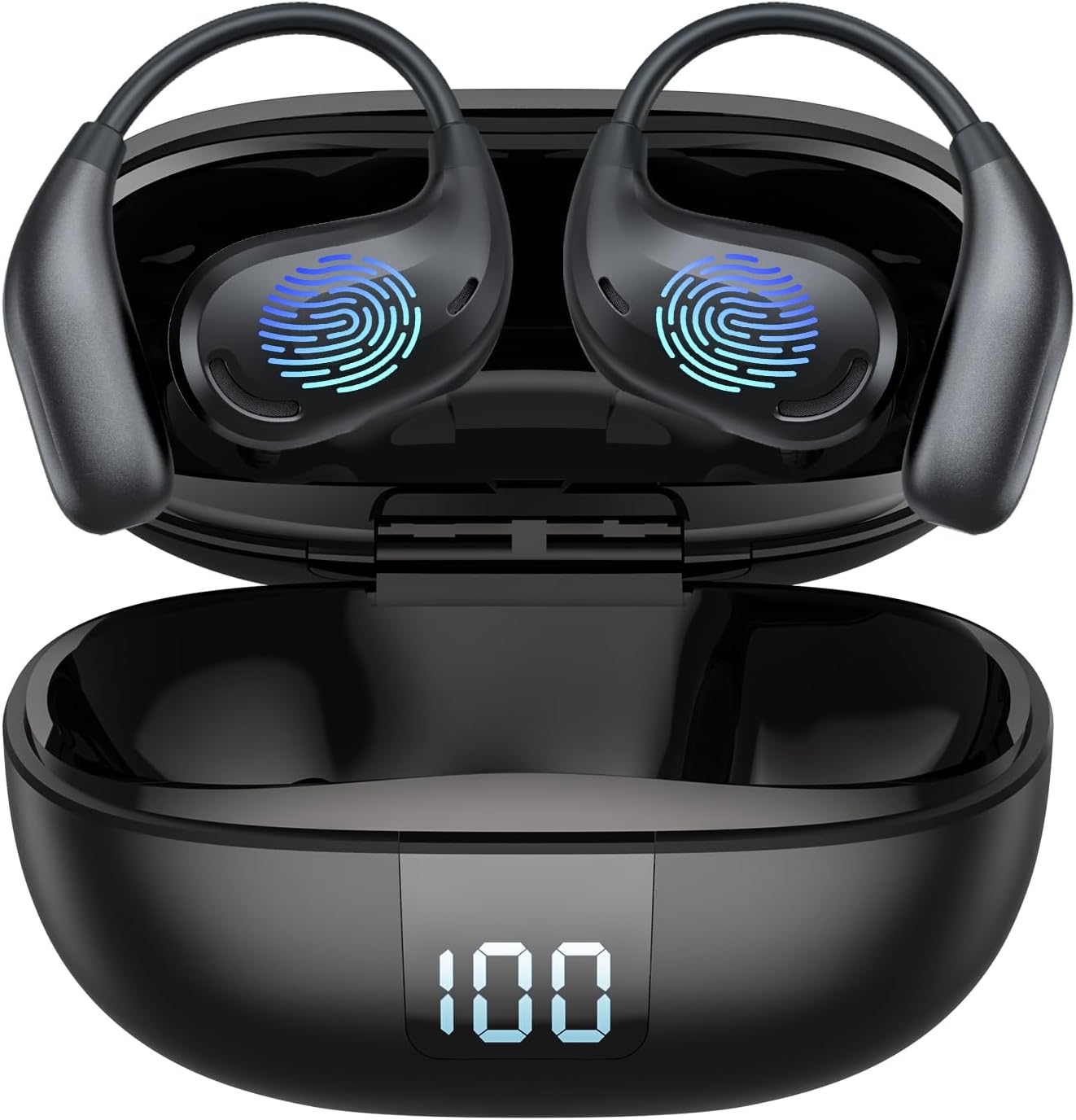 NE47 Wireless Earbuds,36h Playtime Ear Buds with LED Power Display, Ai Translation Earbuds Real Time, 6.0 Bluetooth Earbuds,IPX5 Waterproof Open Ear Earbuds for Meeting/Travel/Learning/Sport