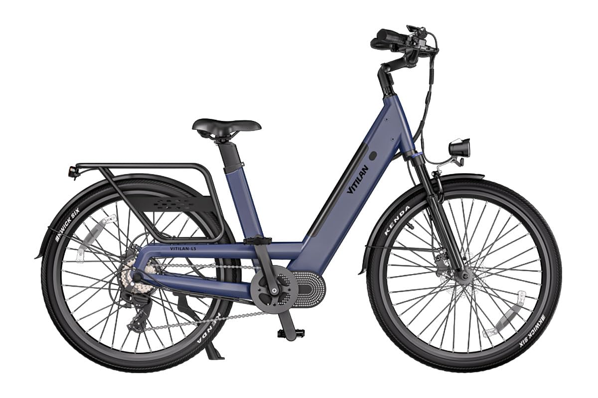 VITILAN L5 Nera Bici Elettrica per Adulti,con Sensore di Coppia, Bici Elettrica Uomo Donne e Uomini 26",Motore 250W, Fino a 25 Km/h,Batteria 15 Ah 720 Wh, Cestino Anteriore e Freni Idraulici