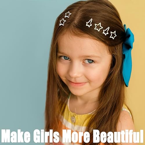 Miniatura 6 de 30 pinzas para el cabello de estrella de 1.22 pulgadas, pasadores de pelo antideslizantes, dos tipos, accesorios para el cabello de estrellas para