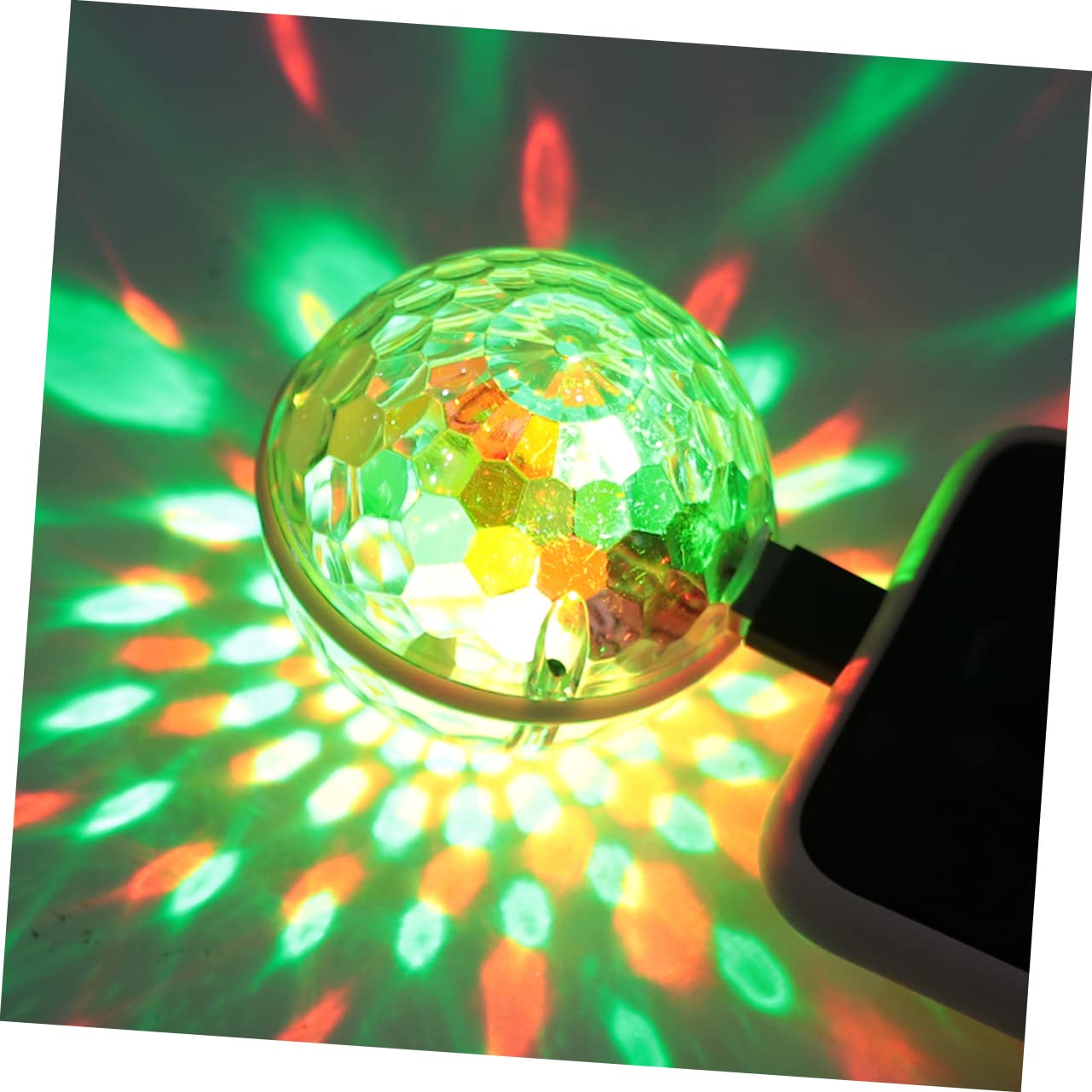 Veemoon 1pc Mini Disco Lights Portable Led Stage Ball Lighting Disco Ball String Lights Karaoke
