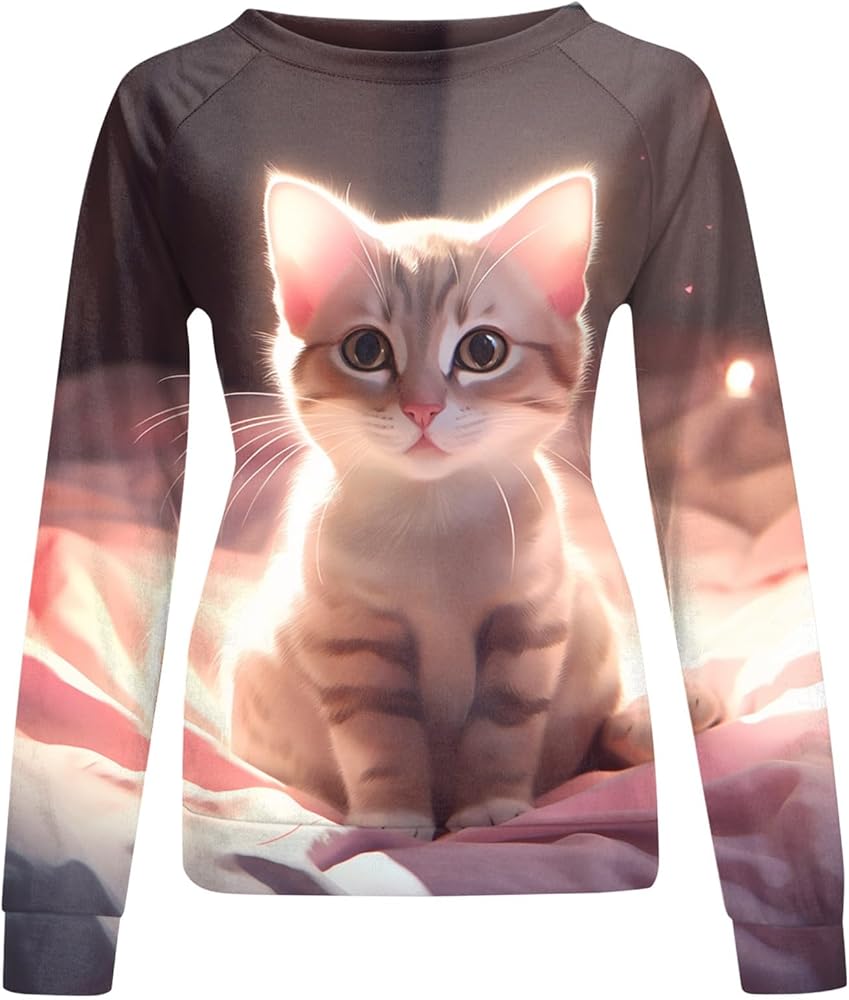 Amazon.co.jp: [Foreted] 猫 トレーナー レディース 3d プリント