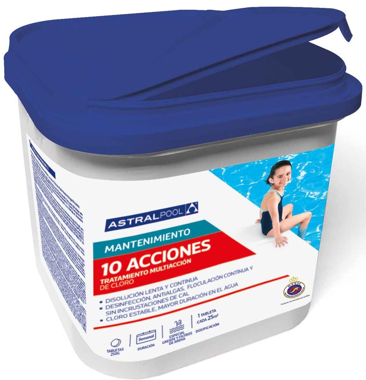 Cloro10 Acciones ASTRALPOOL de Disolución Lenta y Continua 5kg - Tratamiento Multiacción - Especial Gresites y Filtros de Arena-