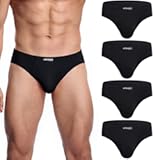 Men&apos;s Underwear Modal Microfiber Briefs No Fly Covered Waistband Silky Touch Underpants 4 Pack