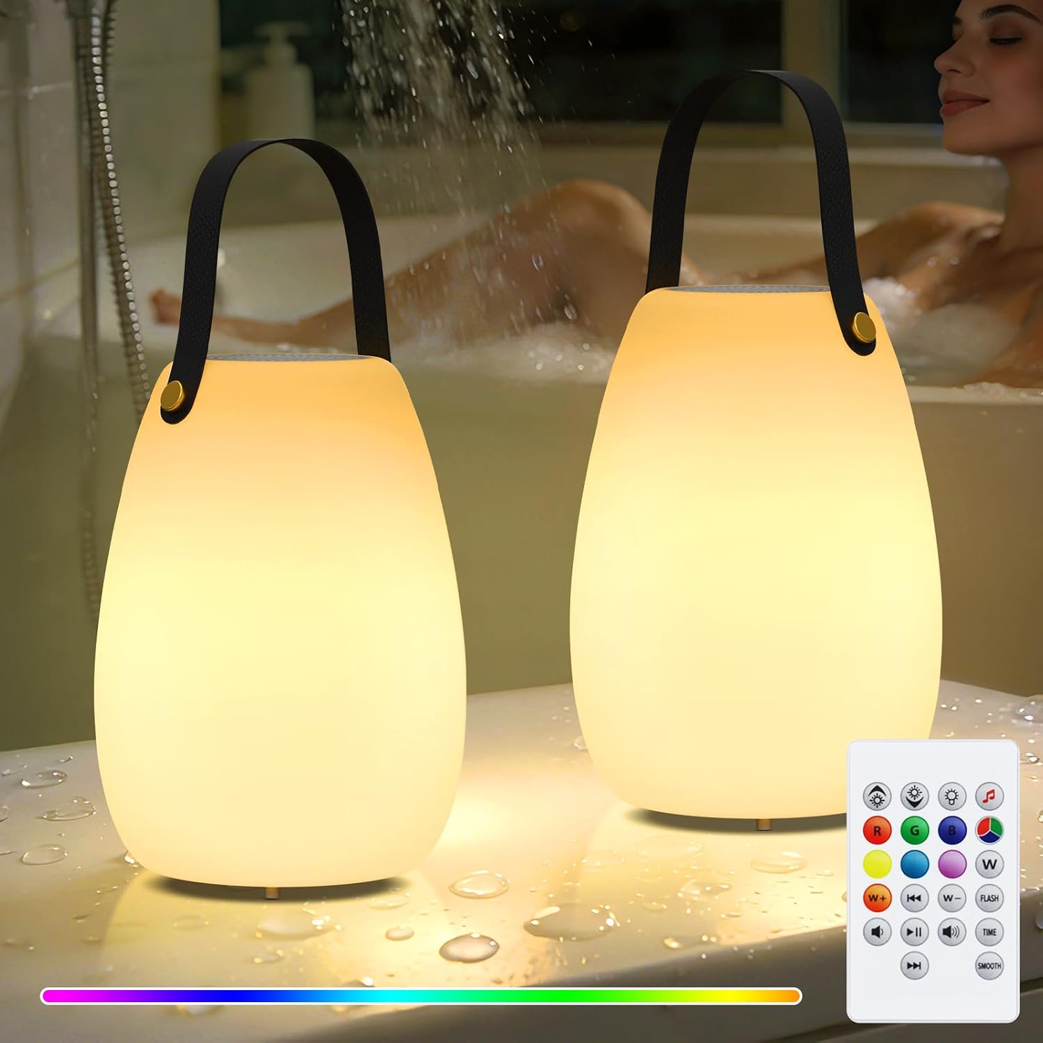 FUYO Shower Lamp with Speaker 16 Colors with Remote