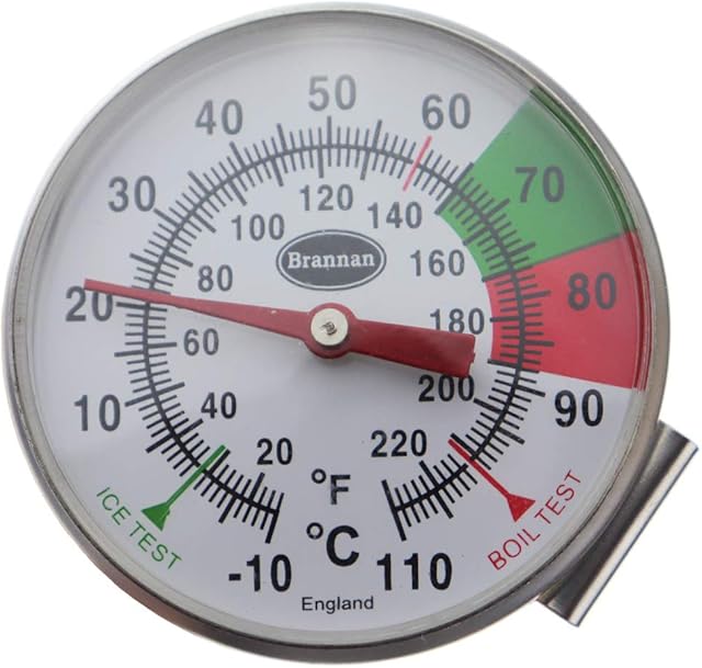 Frothy Milk Thermometer with 175 mm Stainless Steel Probe and Clip Barista Coffee