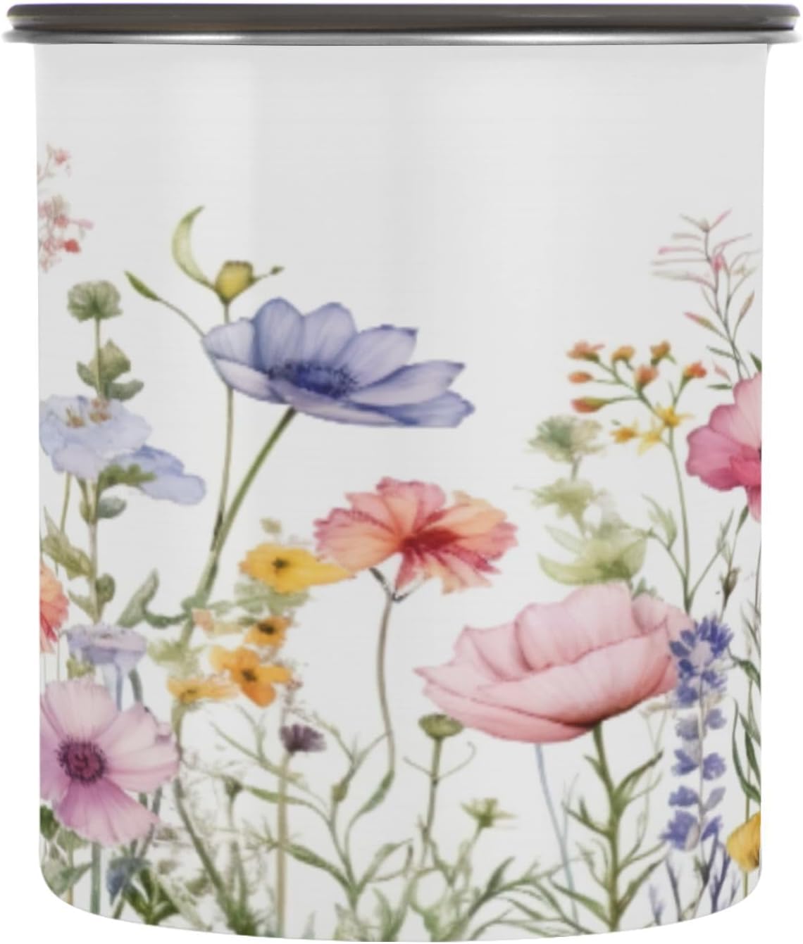 Coffee Canister Wild Flowers Acero Inoxidable Hermético 30 OZ