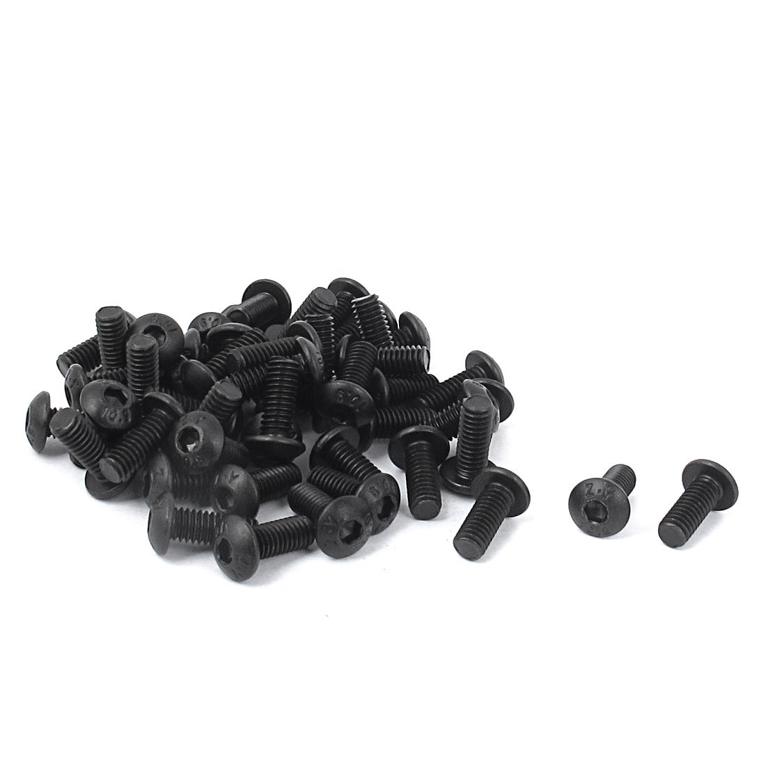 Sourcingmap M4x10mm 10.9 Alloy Steel Button Head Hex Socket Cap Screw Bolt Black 50pcs