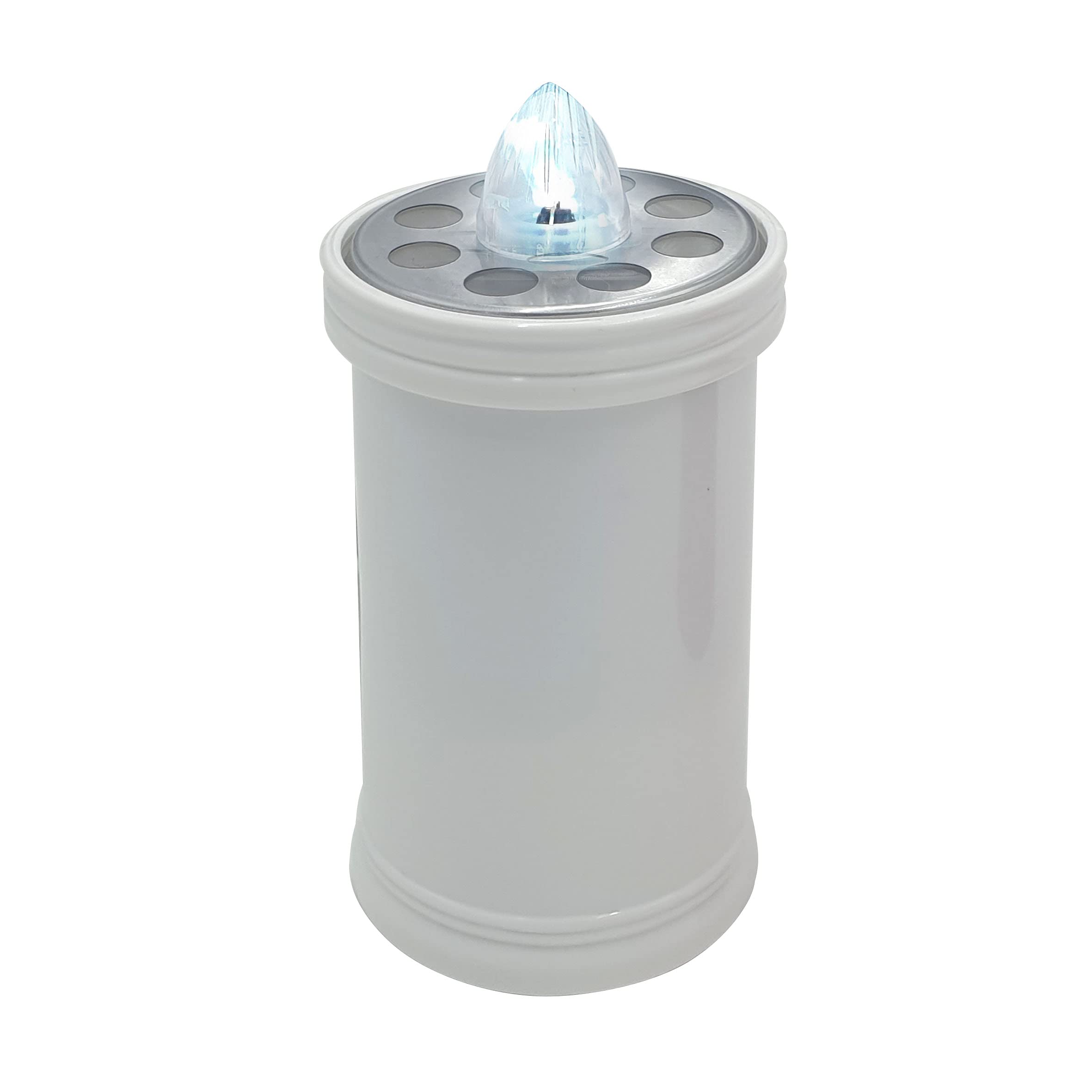Bougie votive Led 15,​2 cm, durée 90 jours, blanche avec lumière blanche fixe
