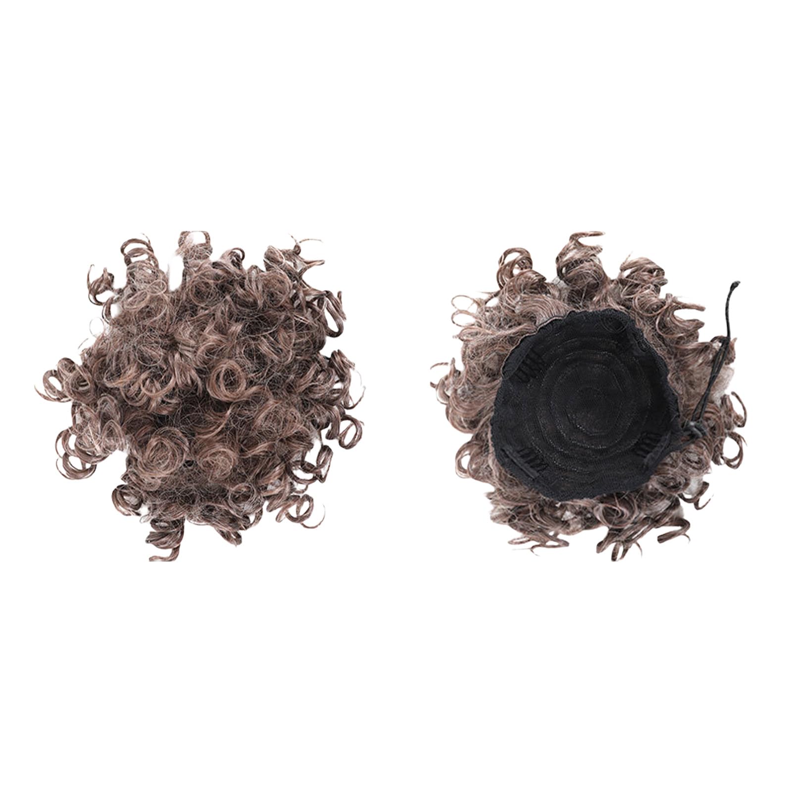 Messy Bun, Short Curly Drawstring ,Extension Loose Bun Hair ,Pieces for Women High Temperature Synthetic Bun Extension 60g Black (10-0906)