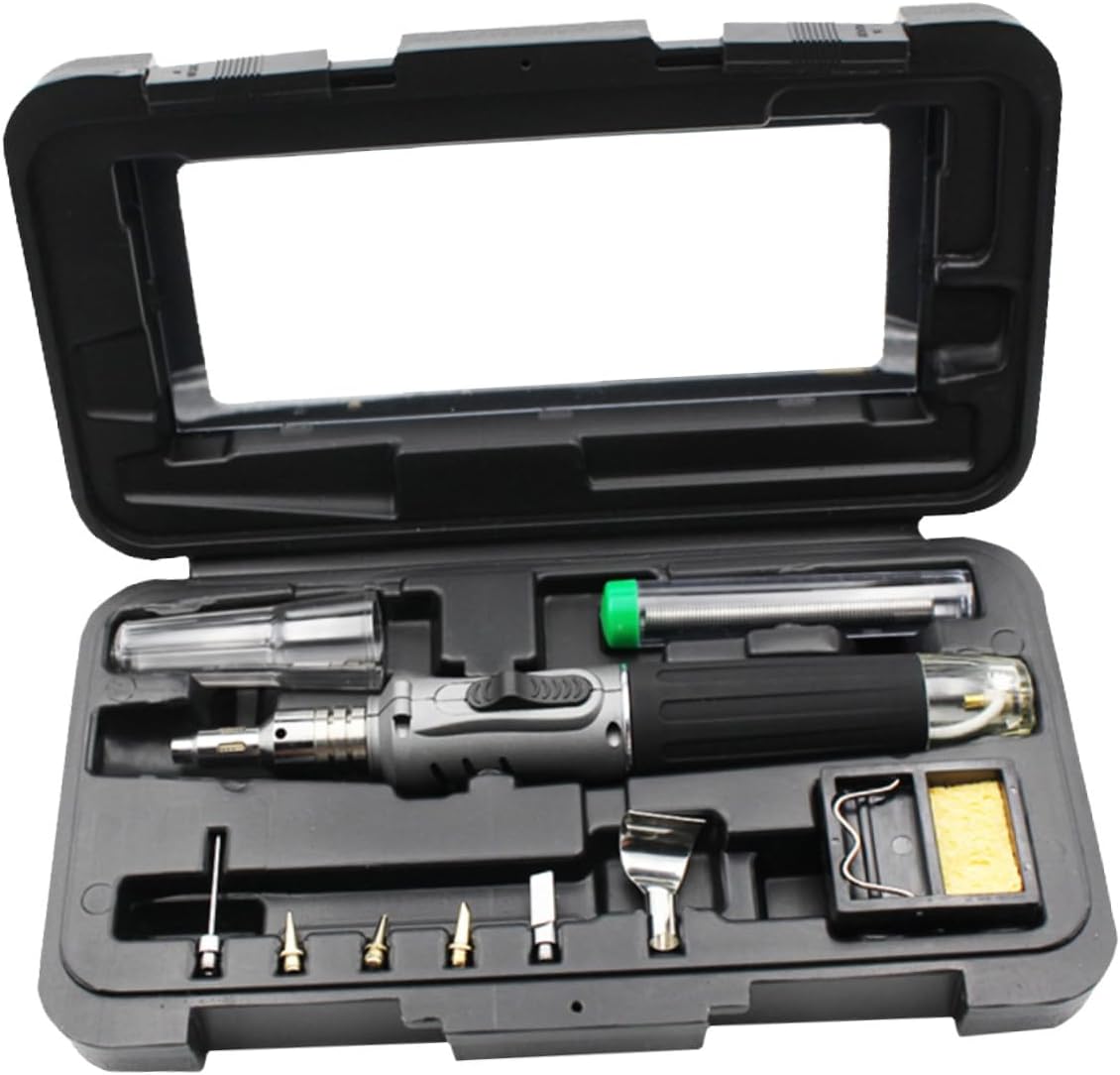 10-in-1 Cordless Gas Soldering Iron Kit Self-Igniting Propane Torch Safety Lock Versatile Welding Tool for DIY Crafting and Repairs