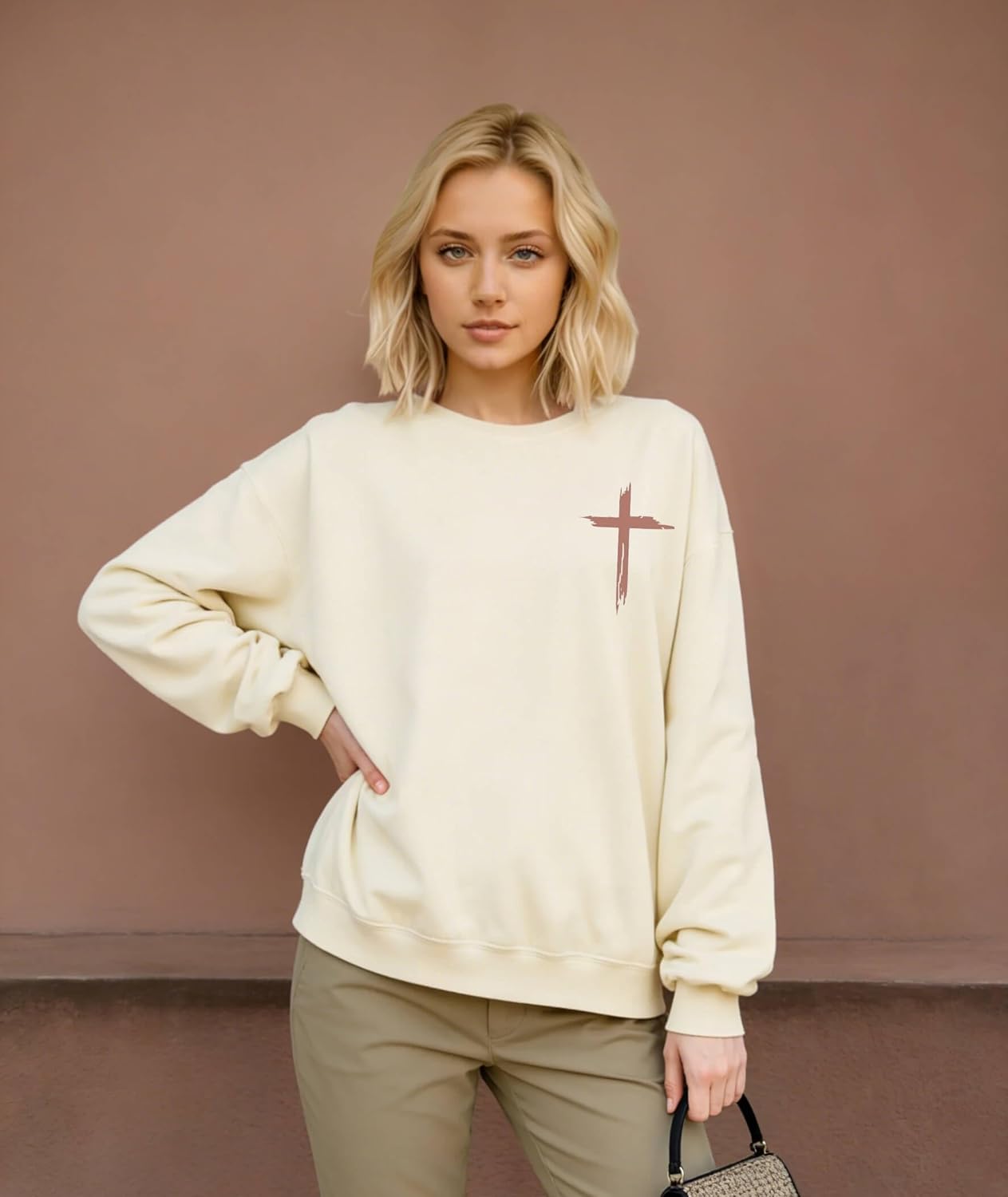 Christian Sweatshirt for Women Jesus Faith Religious Tops Bible Verse Pullover - Image 5