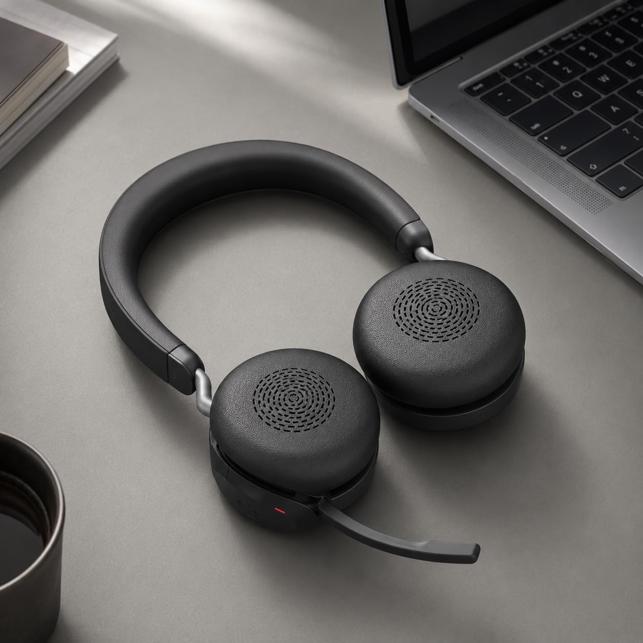 Almohadillas de repuesto para auriculares inalámbricos Jabra Evolve2 75 (no compatibles con Evolve 75), cubierta de orejeras, piel suave y almohadillas de espuma viscoelástica, color negro