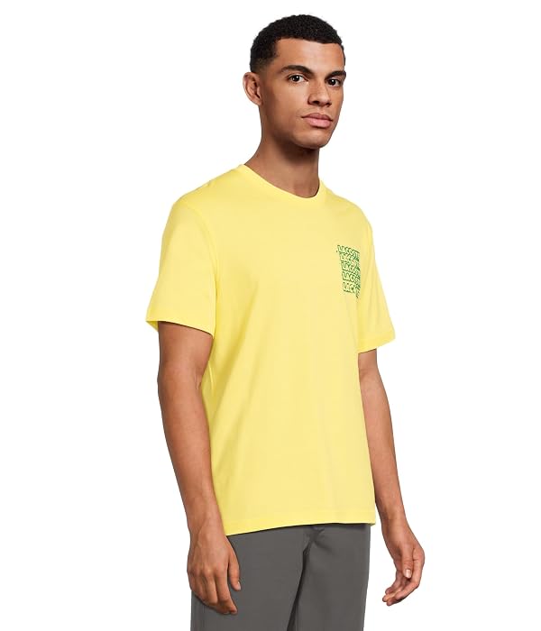 Lacoste Men's Cotton Jersey Graphic T-Shirt, Yellow & Calathea, X-Large by Lacoste - Used condition - Image 2