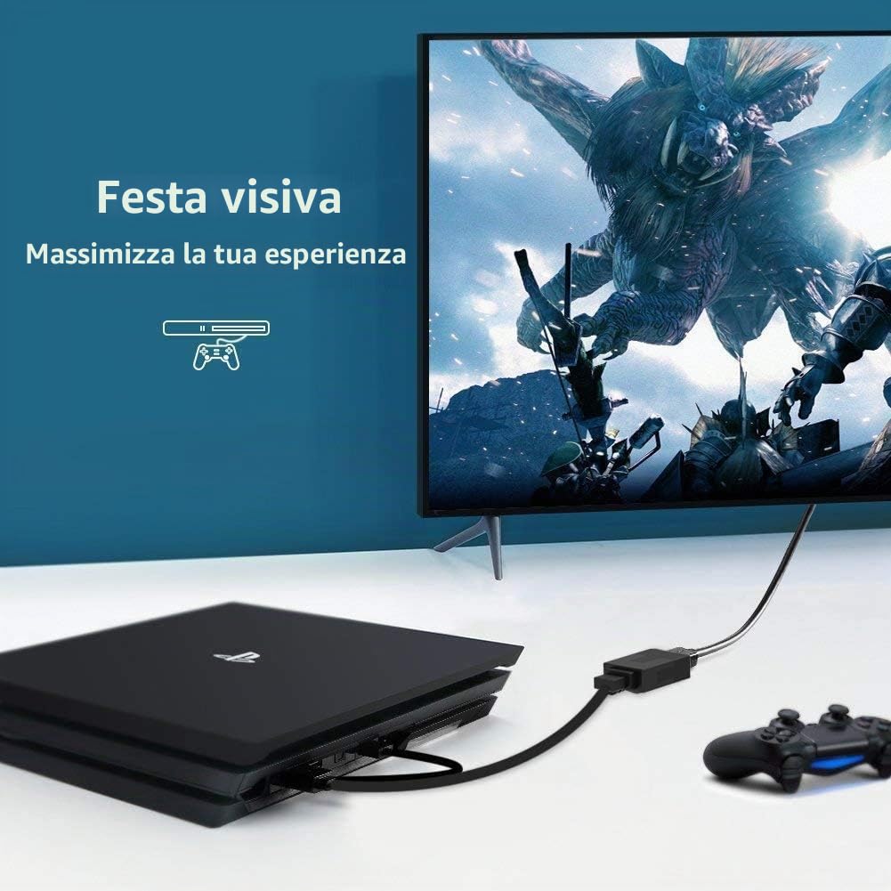 FOINNEX Cavo a DisplayPort 2M, Convertitore HDMI su DP, 4K@60Hz, Cavi con Audio per XBOX One, NS, Mac Mini, PC a Monitor e TV