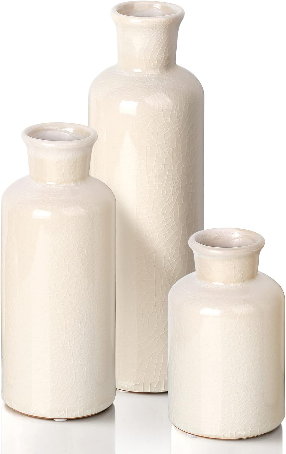 CWLWGOBlue Ceramic Vases Set Small Blue Vases, Farmhouse