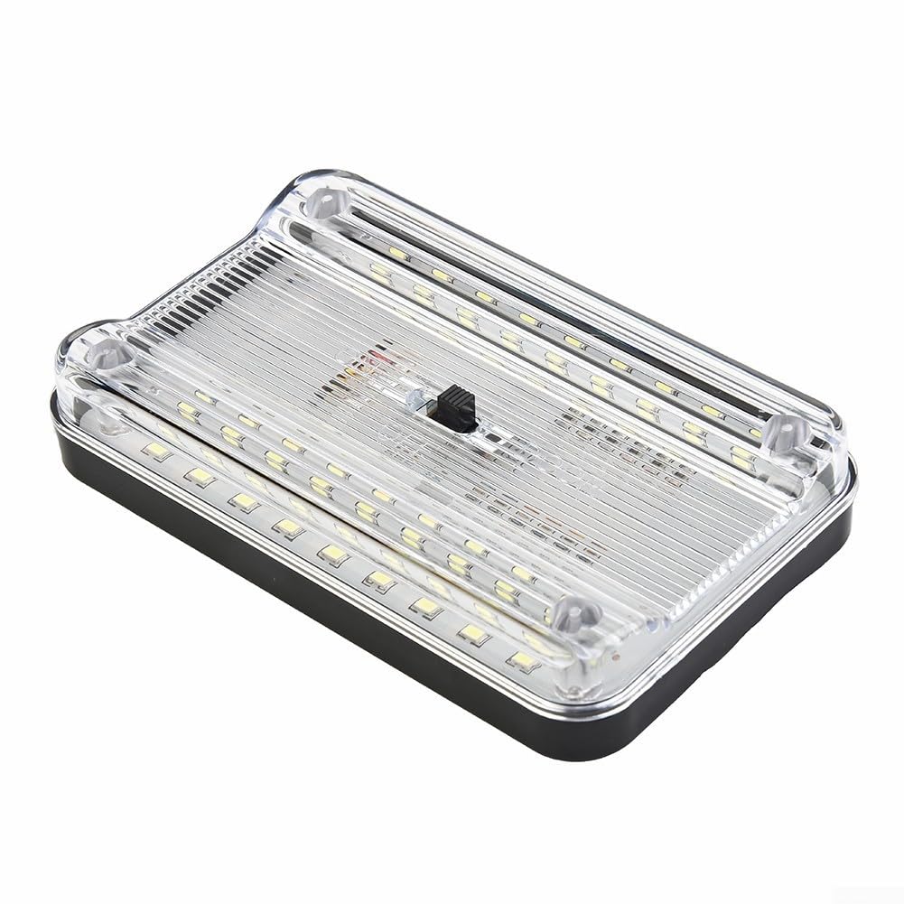 Plafoniera Auto A LED 12V 36 Luci Bianche – Con Interruttore ON/OFF/DOOR, In ABS, Per Tetto, Bagagliaio E Lettura, Viti Di Montaggio Incluse