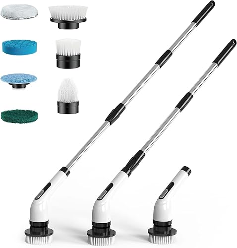 Limpiador eléctrico giratorio para limpiar el baño limpiador de ducha eléctrico inalámbrico - Cepillo de limpieza eléctrico para bañera de azulejos