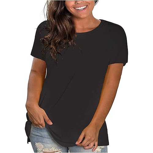 Plus Size Women Summer Tops 2024 Trendy O-Neck Short Sleeve T-Shirts Blouses Loose Comfy Clothing Tunics Tee Shirts
