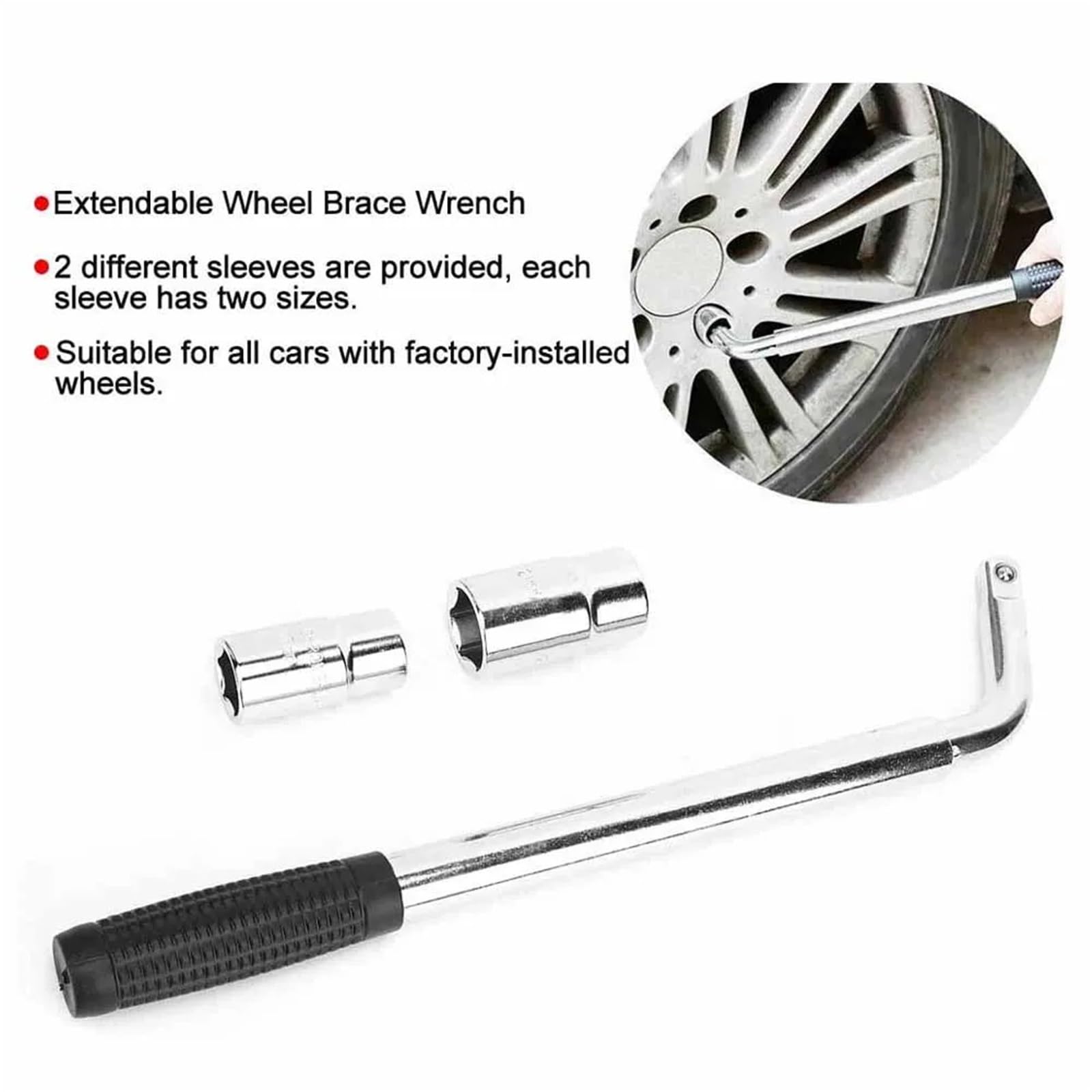 Professioneller Ausziehbarer Radmutternschlüssel, Teleskop, Mit Steckschlüssel, Reifenmutter, 17 Mm, 19 Mm, 21 Mm, 23 Mm, For Autoreparaturwerkzeuge