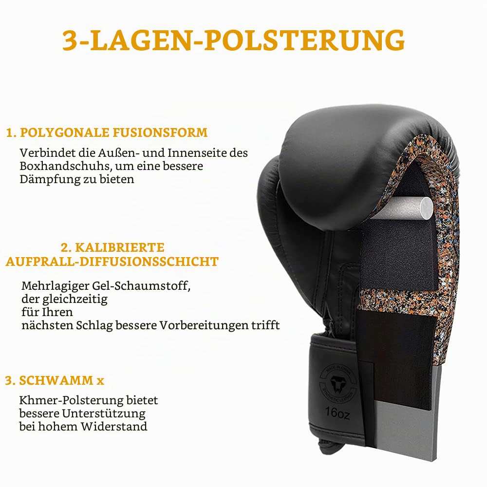 Boxhandschuhe,LangRay Boxhandschuhe aus Kunstleder Box Handschuh Herren Set Boxhandschuhe Damen Punching Handschuhe für Kampfsport MMA Sparring und Boxen