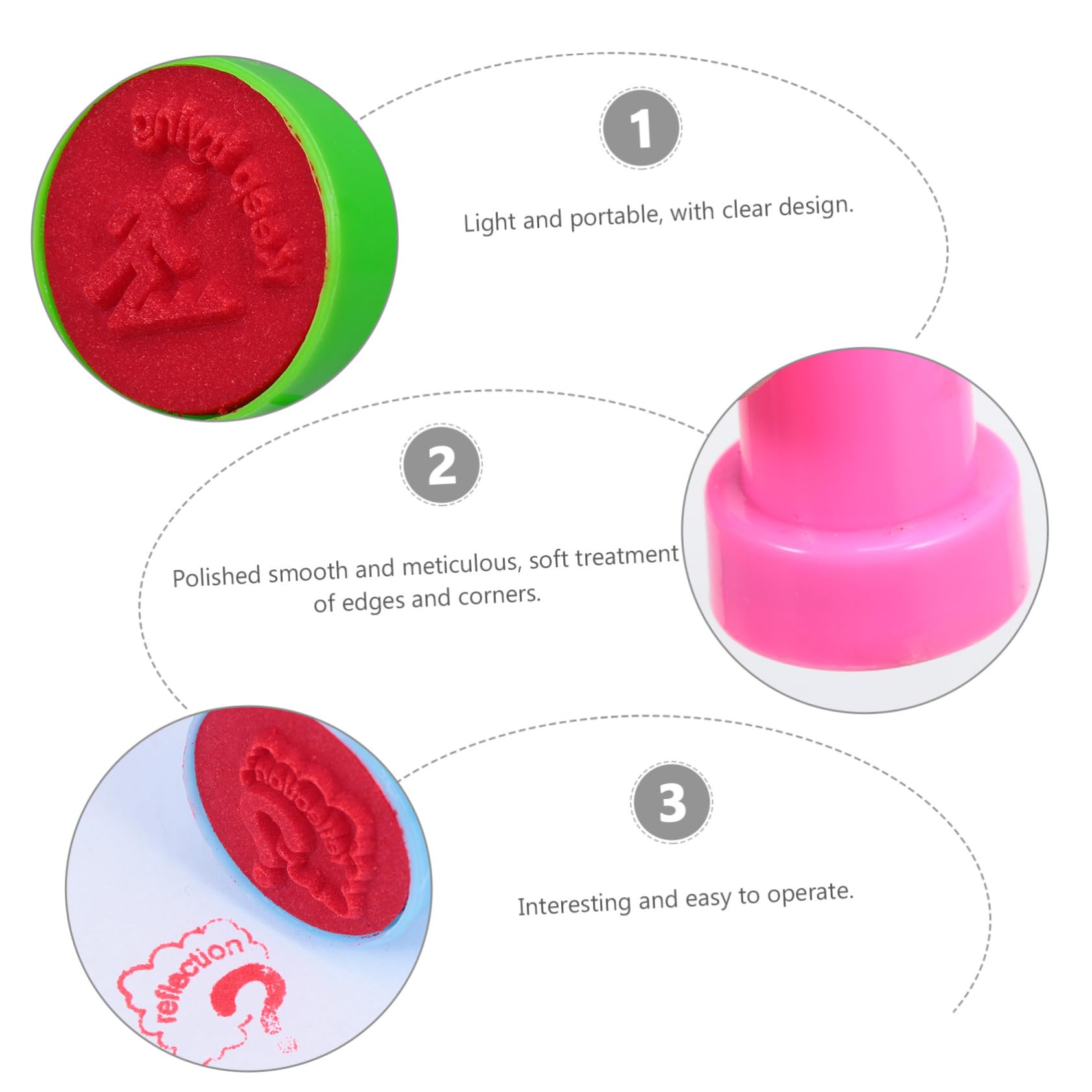 OSALADI 3 Set Timbro Sigillo Carino Tamponi Per Timbri Per Timbro Premio Pre-Inchiostro Timbro Premio Giocattolo Timbro Incoraggiamento Timbro Colorato Timbro Timbro 10 pezzi*3