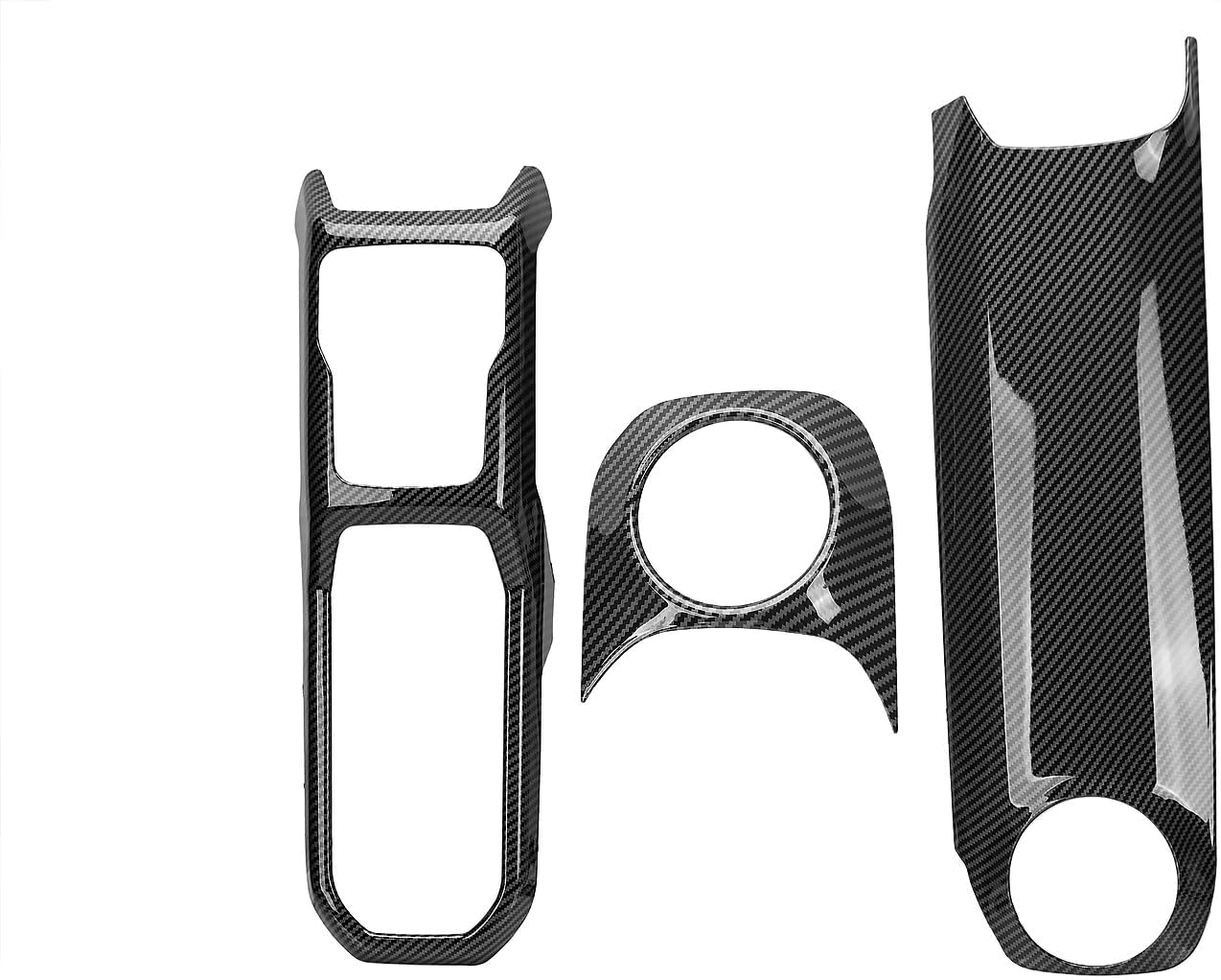 YOCTM Carbon Fiber Look Interior Trim Kit for Jeep Wrangler JL/JLU Gladiator JT 2024-2026 | 3PCS Center Console Cover Air Vent Covers Gear Shift Panel Trim Interior Accessories Upgrade