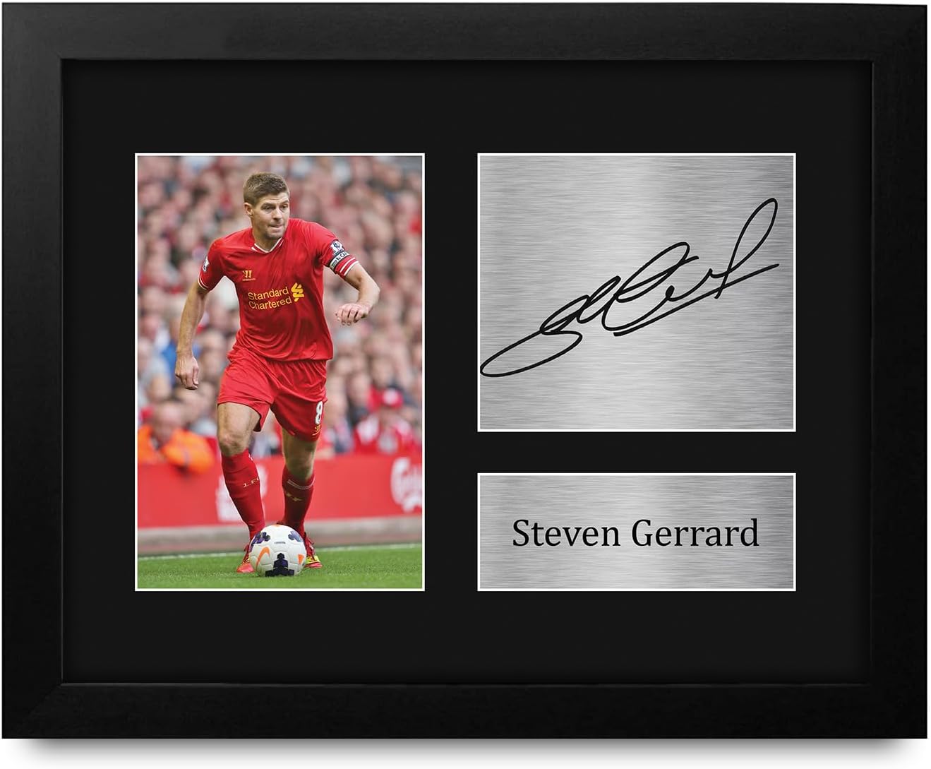 HWC Trading Gerrard Framed Gift Signed Printed Autograph Liverpool Print Photo Picture Display - US Letter Size