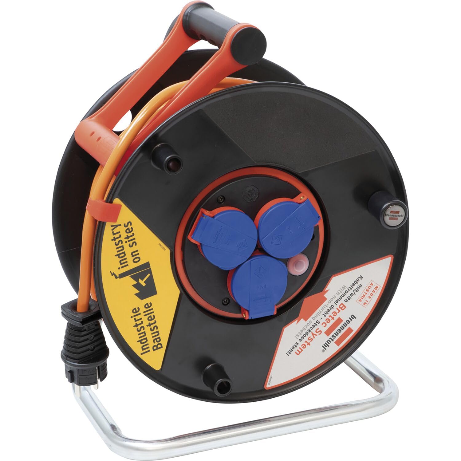 Brennenstuhl Garant ST290+Bretec - Carrete de cable (25 m, 3 enchufes, IP44)