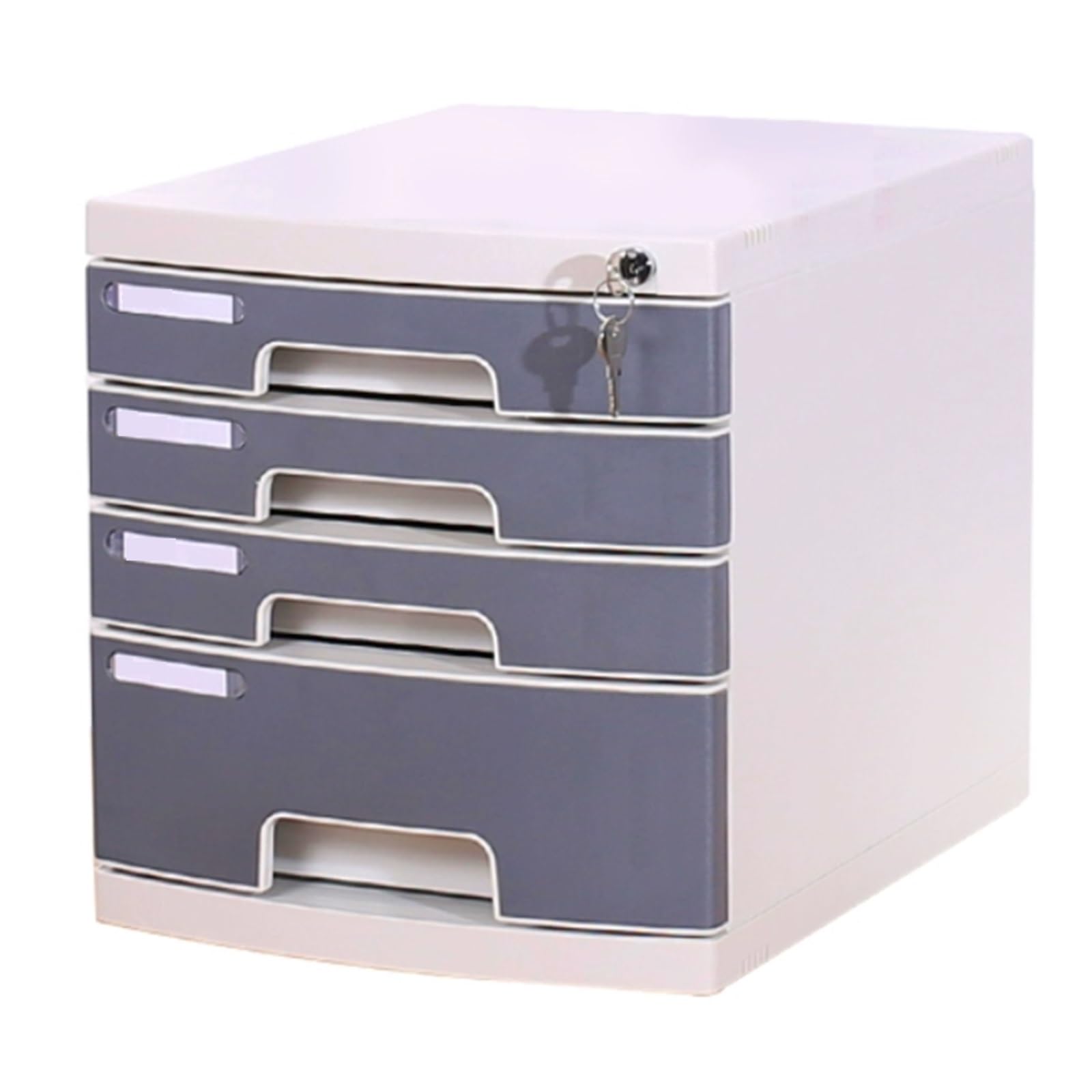 ASerZenith A4 Lockable 4-7 Tier Desktop File Box – Plastic Storage Drawer Cabinet Office Document Nizer Multi-Layer Holder For Files Supplies & Stationery,4-Layers
