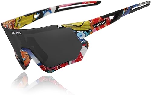 Miniatura 10 de KINGSEVEN Gafas de sol polarizadas de ciclismo para hombre, gafas de sol deportivas MTB gafas de bicicleta UV400 protección LS910 Negro