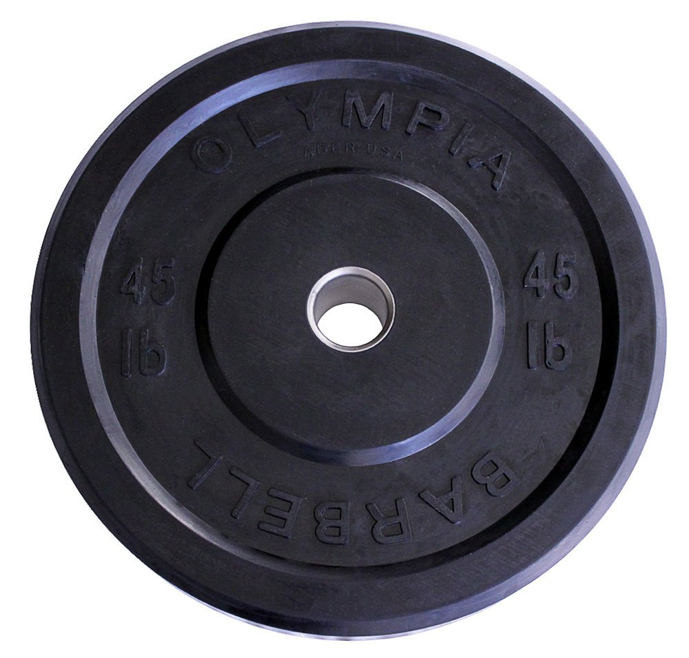 Ader Sporting Goods 45 lb Solid Rubber Weight Plates Black Pair