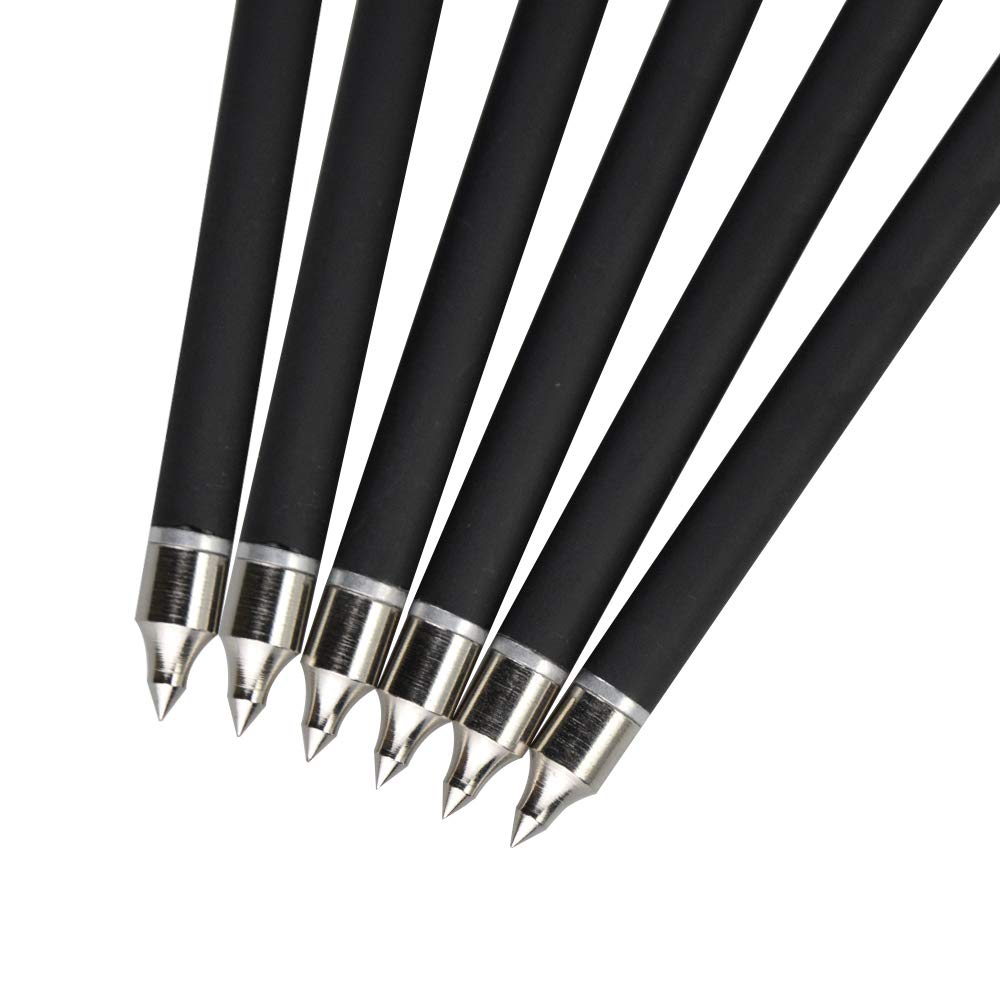 12pcs Flechas de Carbono 16 "17" 18 Pulgadas Flechas de Ballesta 20 Pulgadas 22 Pulgadas Carbono Flechas para Ballesta con Broadhead Roscado de Repuesto para Crossbow