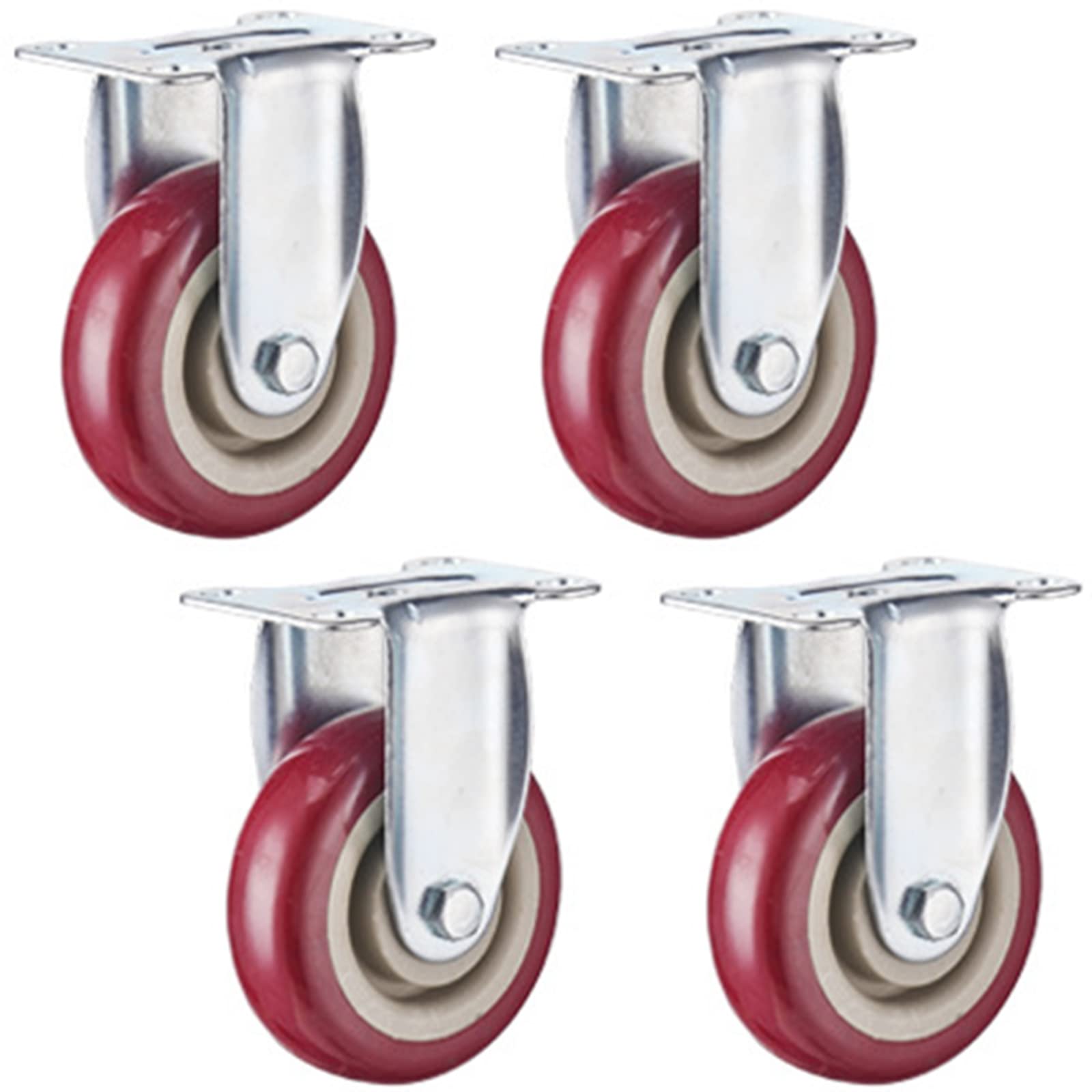 Wytrzymałe kółka samonastawne, zestaw 4 kółek obrotowych 12,7 cm z hamulcem blokującym, do stołu warsztatowego i wyposażenia mebli, trwałe, gładkie toczenie i łatwy montaż