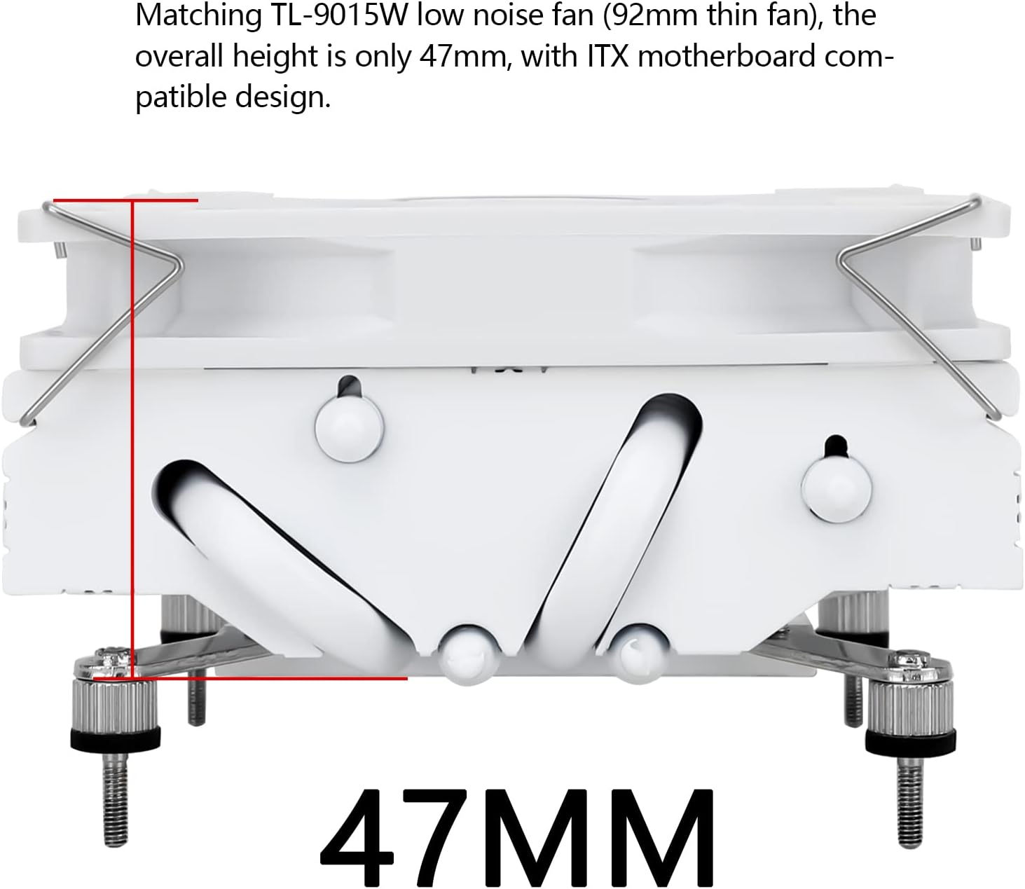 Thermalright AXP90 X47 White Low Profile CPU Air Cooler, 47mm Height, TL-9015W Slim PWM CPU Fan, AGHP Technology, Computer ITX Heatsink Cooler, for AMD:AM4 AM5/Intel 1150/1151/1200/1700