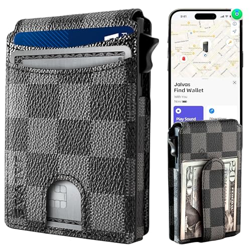 Image of Smart Wallet for Men with Tracker, Wallet Tracker Works with Apple Find My (iOS), No AirTag Needed, RFID Blocking Slim Wallet, Pop-Up Card Holder, Leather Money Clip, Not for Android.