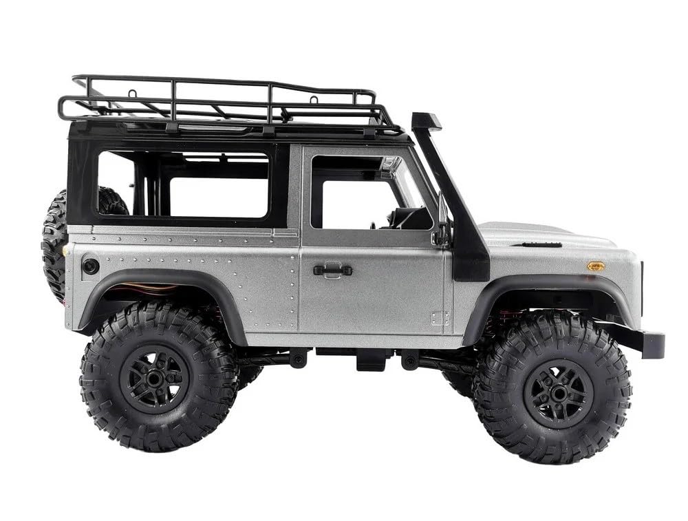 Coche teledirigido resistente 1:12 – Land Rover Trail V2 RC Coche 4WD para exteriores con luz LED, caja de engranajes metálicos, 60 minutos de tiempo de conducción, vehículo todoterreno