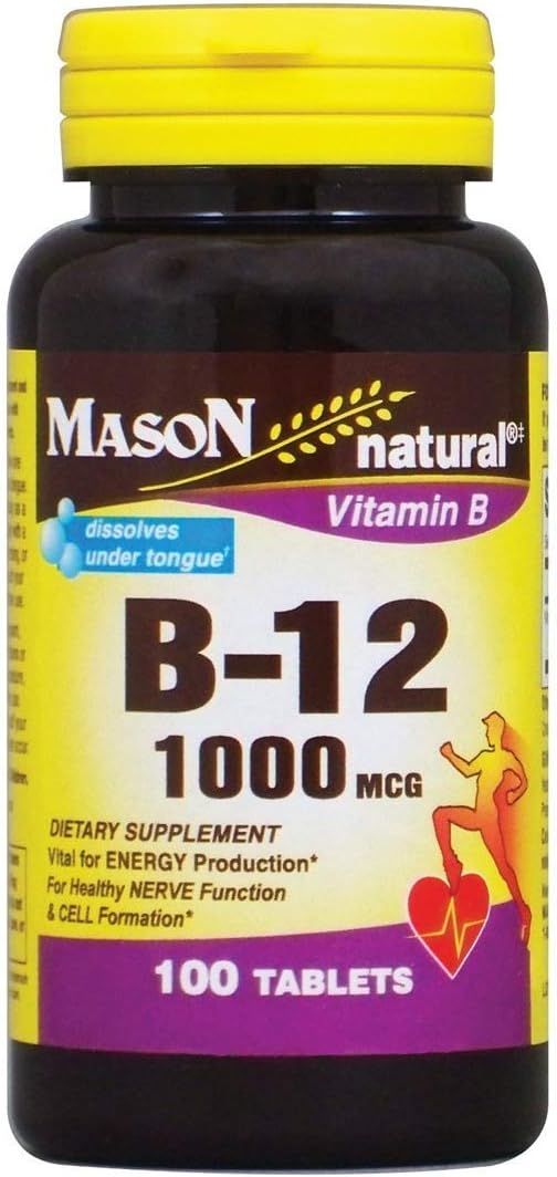 Mason Natural Vitamina B-12 1000mcg 100 Tabletas Pack de 4